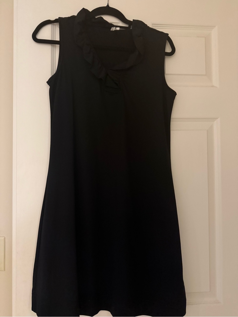 Lulu-B Black Sleeveless Ruffle-Neck Mini Dress